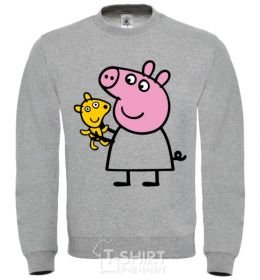 Sweatshirt Peppa and the teddy bear sport-grey фото