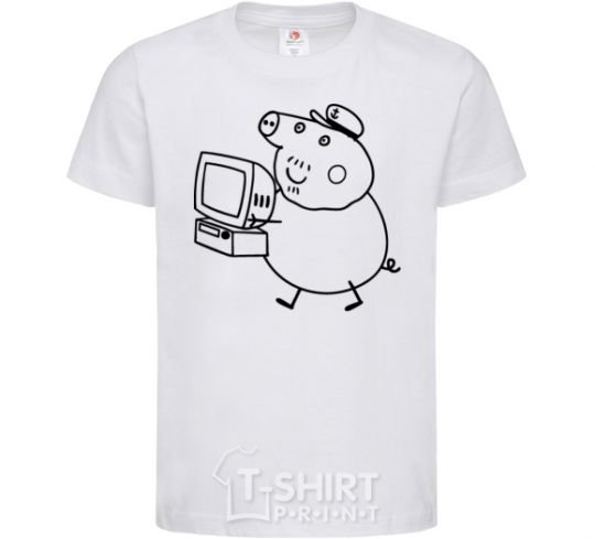 Kids T-shirt Деда Свин White фото