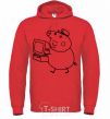 Men`s hoodie Деда Свин bright-red фото