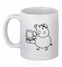 Ceramic mug Деда Свин White фото
