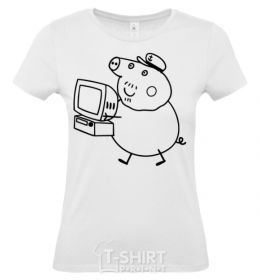 Women's T-shirt Деда Свин White фото