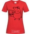 Women's T-shirt Деда Свин red фото