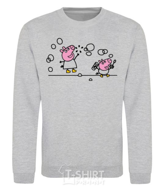 Sweatshirt Peppa and George bursting bubbles sport-grey фото