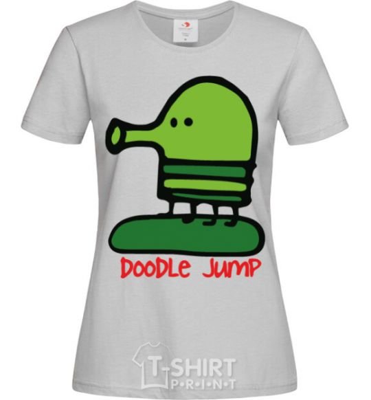 Women's T-shirt Doodle jumр grey фото