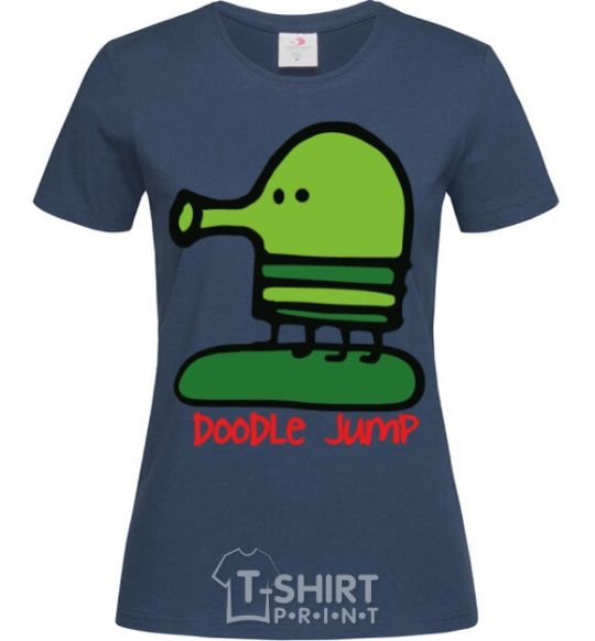 Women's T-shirt Doodle jumр navy-blue фото