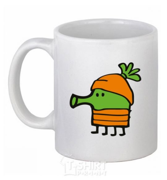 Ceramic mug Doodle jumr carrots White фото