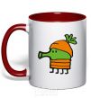 Mug with a colored handle Doodle jumr carrots red фото