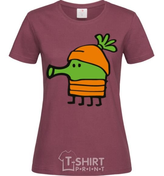 Women's T-shirt Doodle jumr carrots burgundy фото