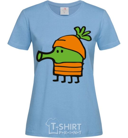 Women's T-shirt Doodle jumr carrots sky-blue фото