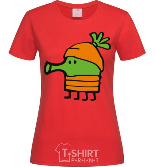 Women's T-shirt Doodle jumr carrots red фото