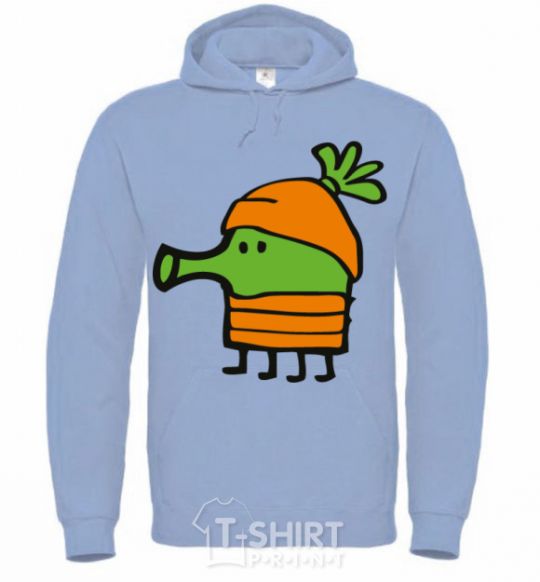 Men`s hoodie Doodle jumr carrots sky-blue фото