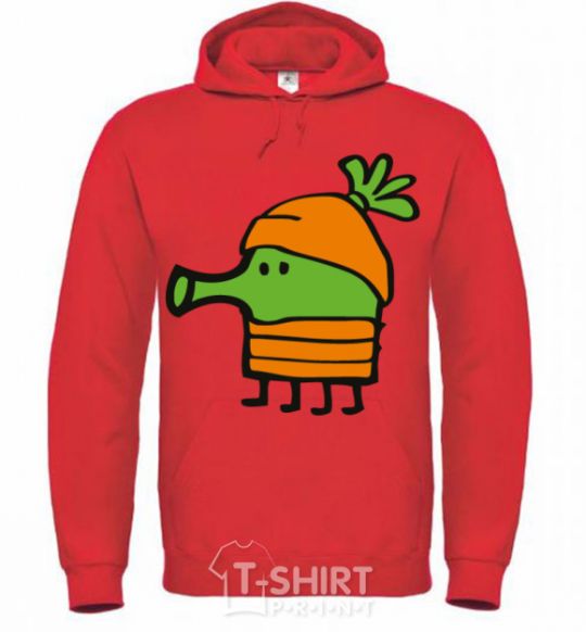 Men`s hoodie Doodle jumr carrots bright-red фото