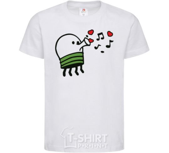 Kids T-shirt Doodle jumr hearts White фото