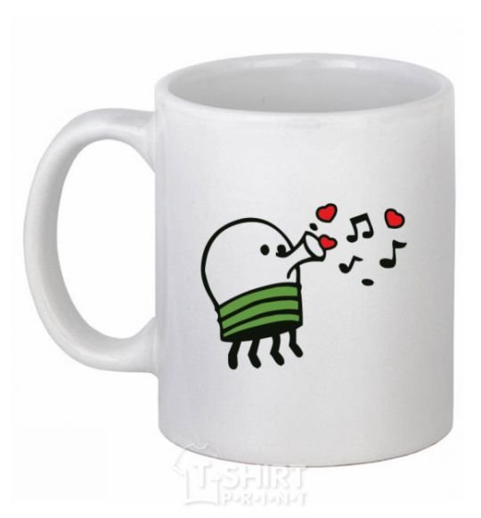 Ceramic mug Doodle jumr hearts White фото