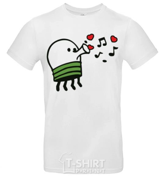 Men's T-Shirt Doodle jumr hearts White фото