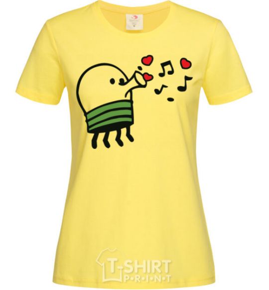 Women's T-shirt Doodle jumr hearts cornsilk фото