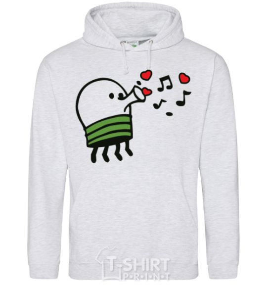 Men`s hoodie Doodle jumr hearts sport-grey фото