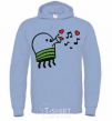 Men`s hoodie Doodle jumr hearts sky-blue фото