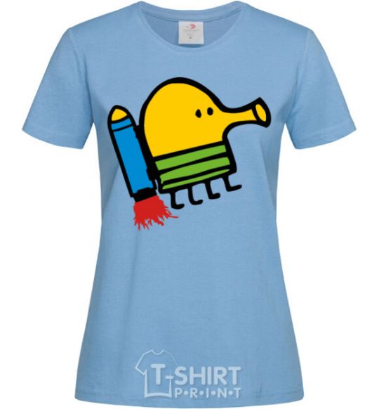 Women's T-shirt Doodle jumr rocket sky-blue фото