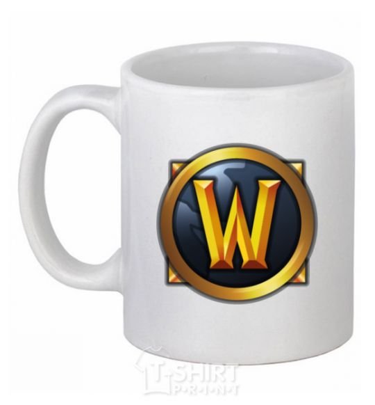 Чашка керамическая WoW logo Белый фото