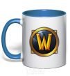 Mug with a colored handle WoW logo royal-blue фото