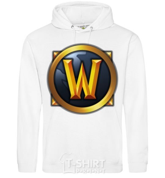 Men`s hoodie WoW logo White фото