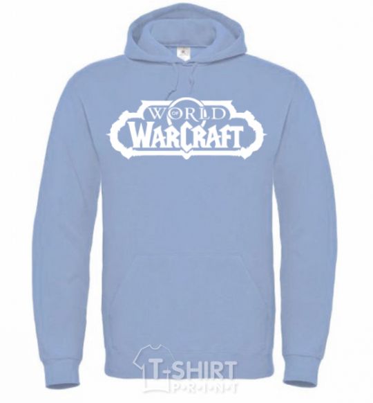 Men`s hoodie World of Warcraft sky-blue фото