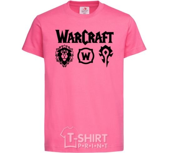 Детская футболка Warcraft symbols Ярко-розовый фото