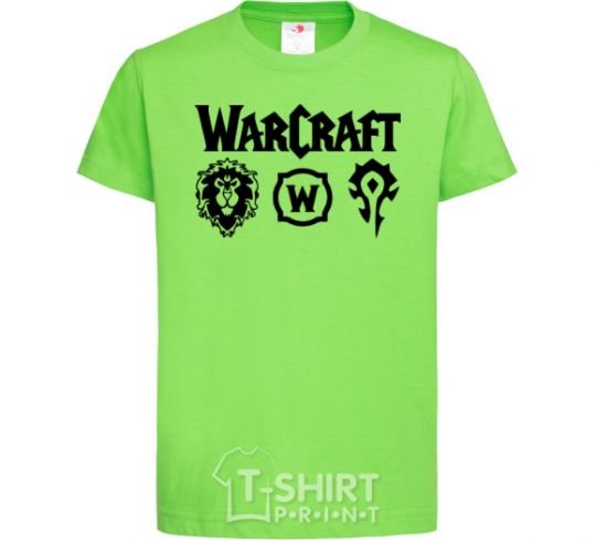 Kids T-shirt Warcraft symbols orchid-green фото