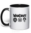 Mug with a colored handle Warcraft symbols black фото