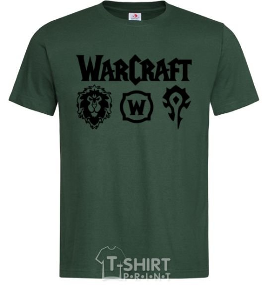 Men's T-Shirt Warcraft symbols bottle-green фото