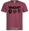Men's T-Shirt Warcraft symbols burgundy фото