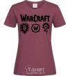 Women's T-shirt Warcraft symbols burgundy фото