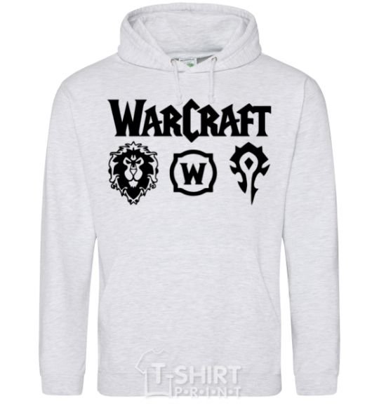 Men`s hoodie Warcraft symbols sport-grey фото