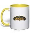 Mug with a colored handle Warcraft color logo yellow фото