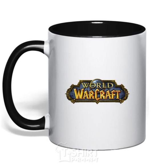 Mug with a colored handle Warcraft color logo black фото