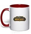 Mug with a colored handle Warcraft color logo red фото