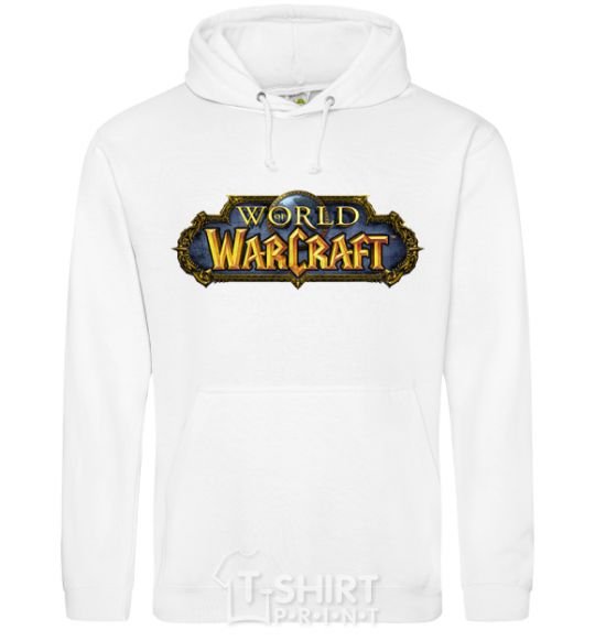 Men`s hoodie Warcraft color logo White фото