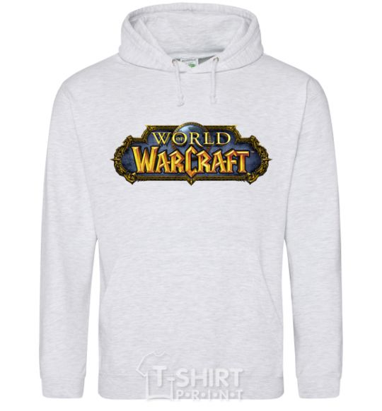 Men`s hoodie Warcraft color logo sport-grey фото