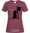 Women's T-shirt World of Warcraft warrior burgundy фото