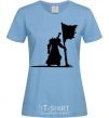 Women's T-shirt World of Warcraft warrior sky-blue фото