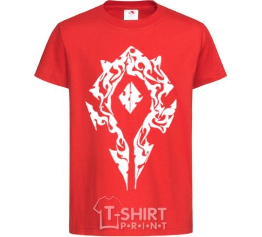Kids T-shirt World of Warcraft sign red фото