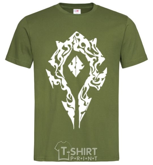 Мужская футболка World of Warcraft sign Оливковый фото