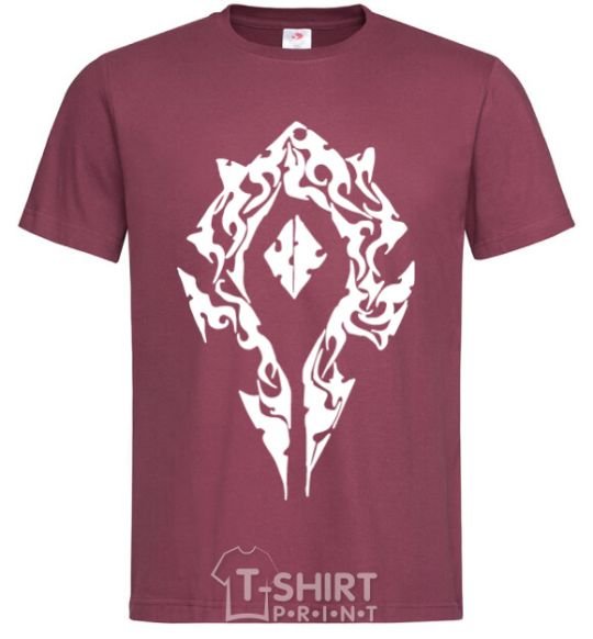 Men's T-Shirt World of Warcraft sign burgundy фото