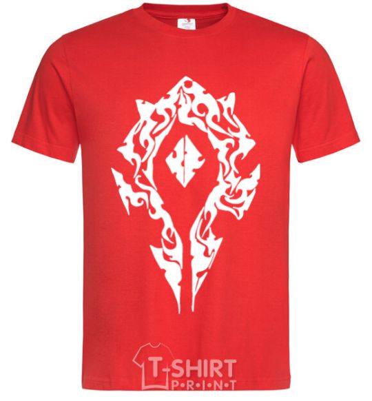 Men's T-Shirt World of Warcraft sign red фото
