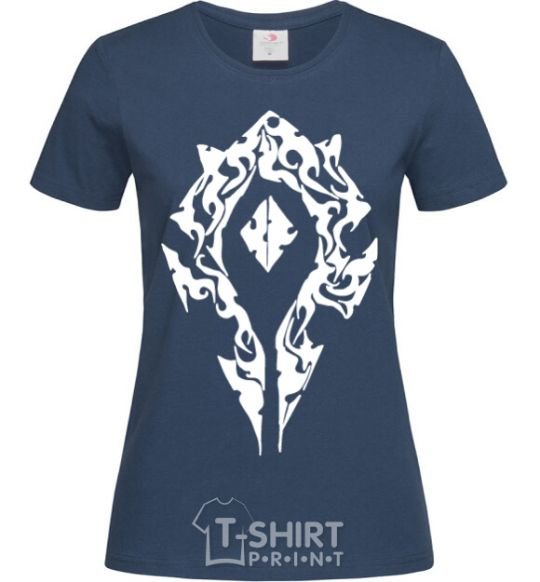 Women's T-shirt World of Warcraft sign navy-blue фото