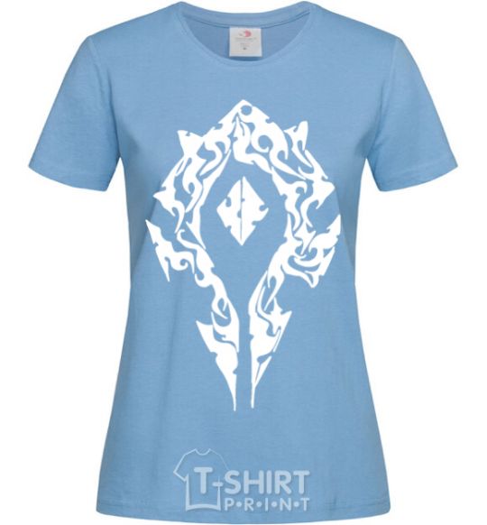 Women's T-shirt World of Warcraft sign sky-blue фото