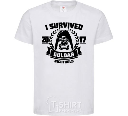 Kids T-shirt I survived Guldan White фото