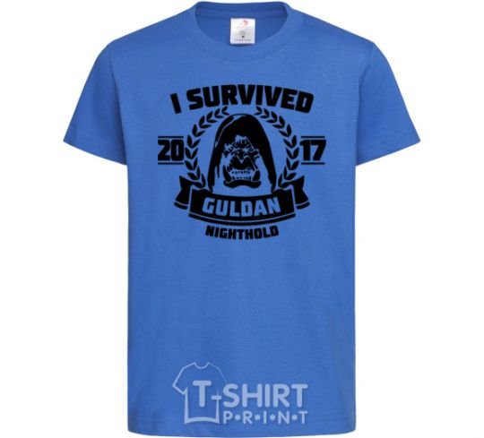 Kids T-shirt I survived Guldan royal-blue фото