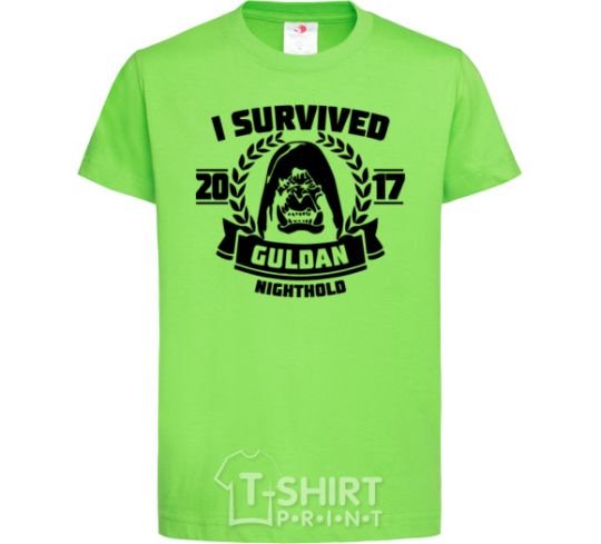 Kids T-shirt I survived Guldan orchid-green фото